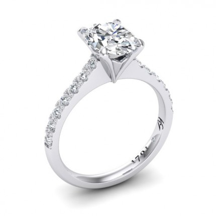 Bespoke custom designed engagement ring Oval Diamond Ring in Platinum 950 AU - Main View